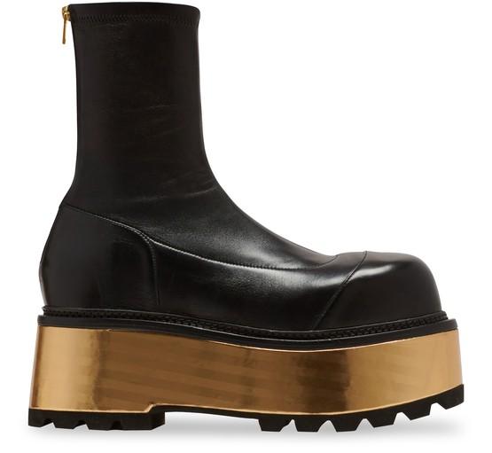 Leather platform boots by BALMAIN