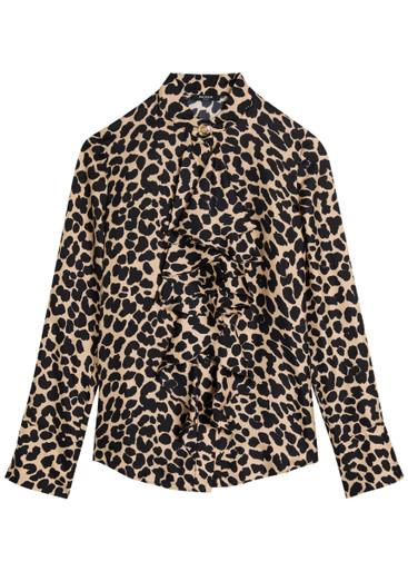 Leopard-print silk blouse by BALMAIN