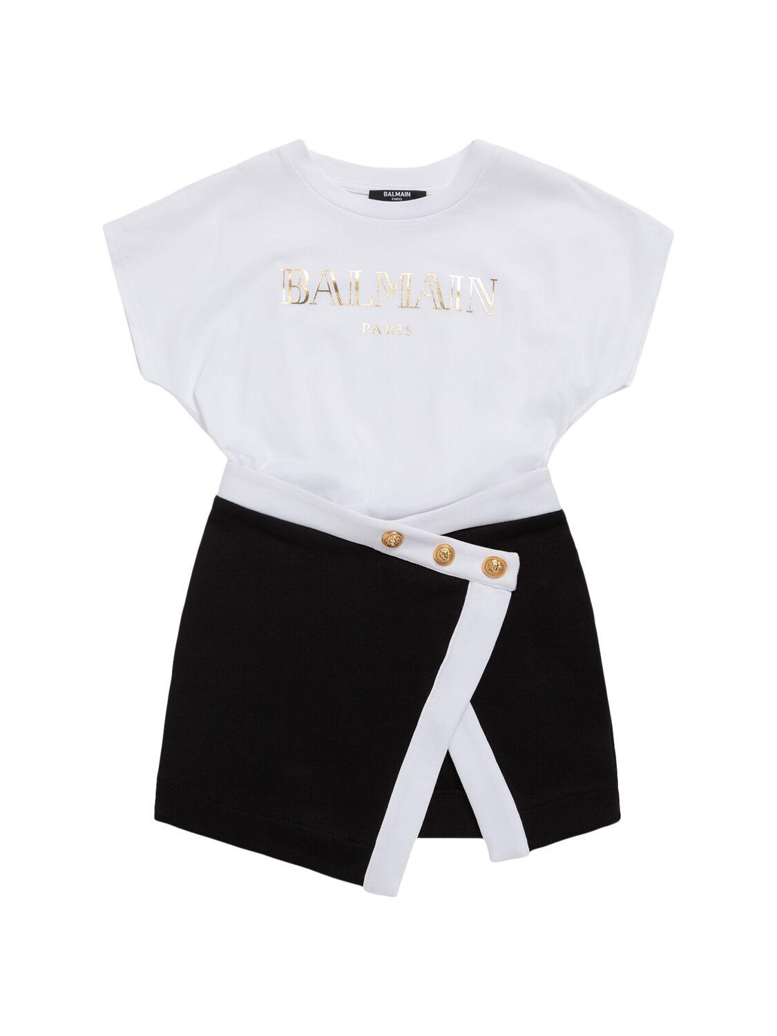 Logo Cotton Dress by BALMAIN