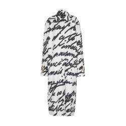 Long reversible coat with love letter print by BALMAIN