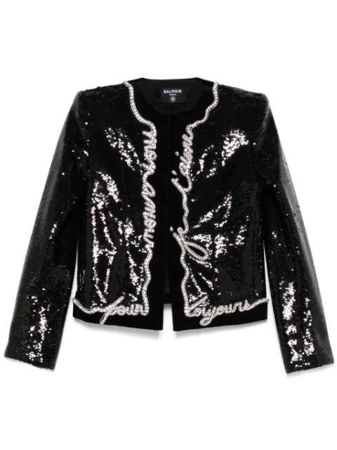 Love Letter-print jacket by BALMAIN