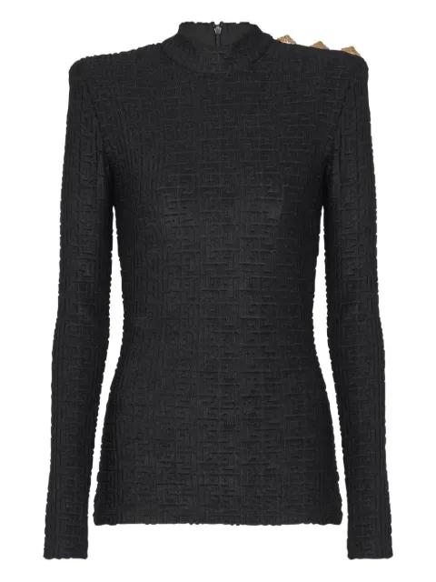 Ls Bouclette monogram-pattern button top by BALMAIN