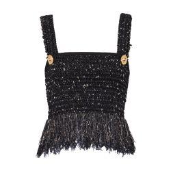 Lurex tweed strappy top by BALMAIN