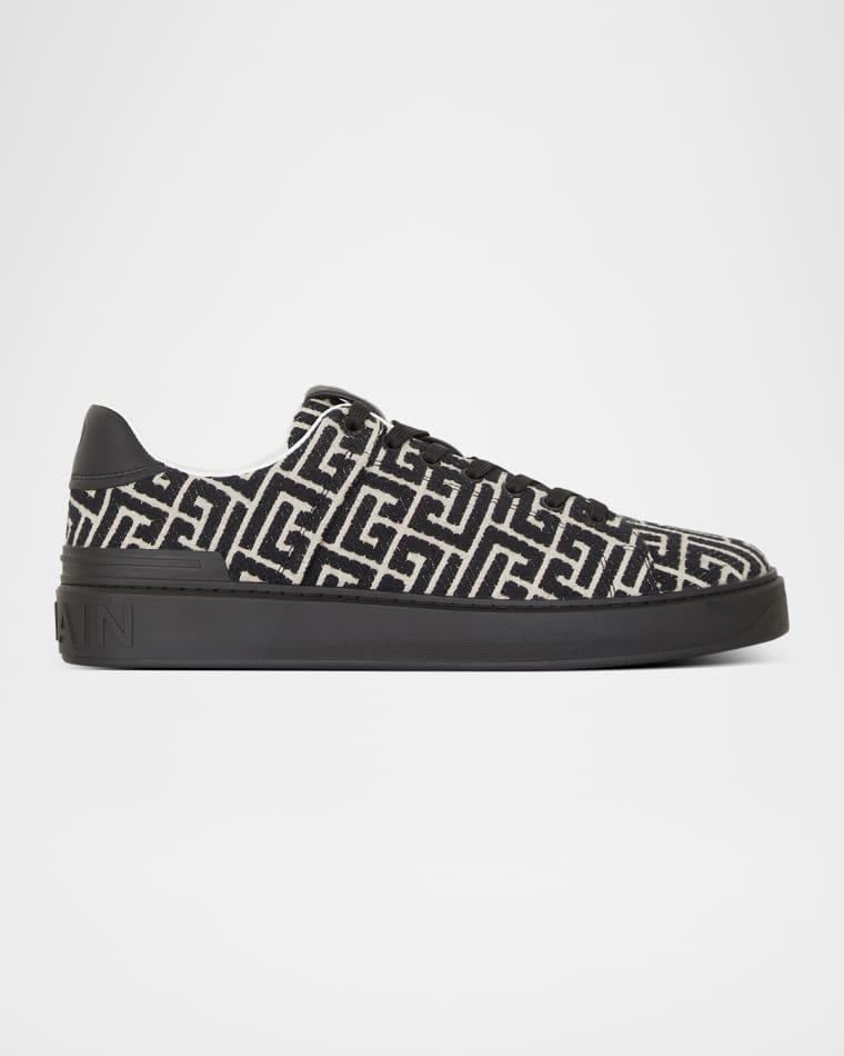 Men's B-Court Jacquard Monogram Low-Top Sneakers by BALMAIN