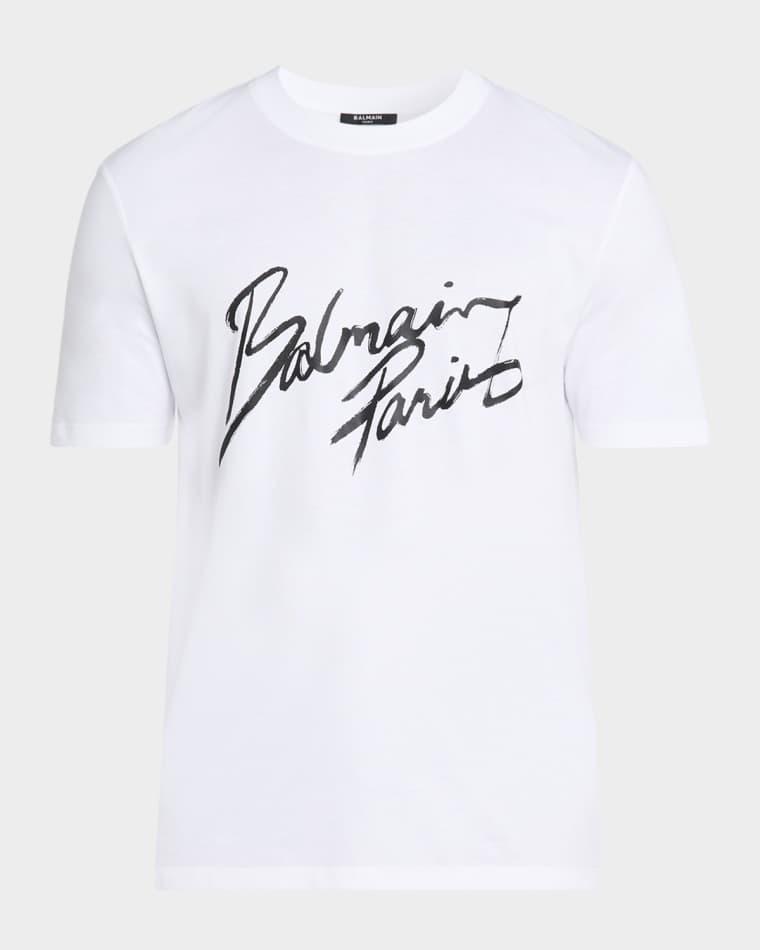 Men's Cotton Lipstick Logo T-Shirt by BALMAIN