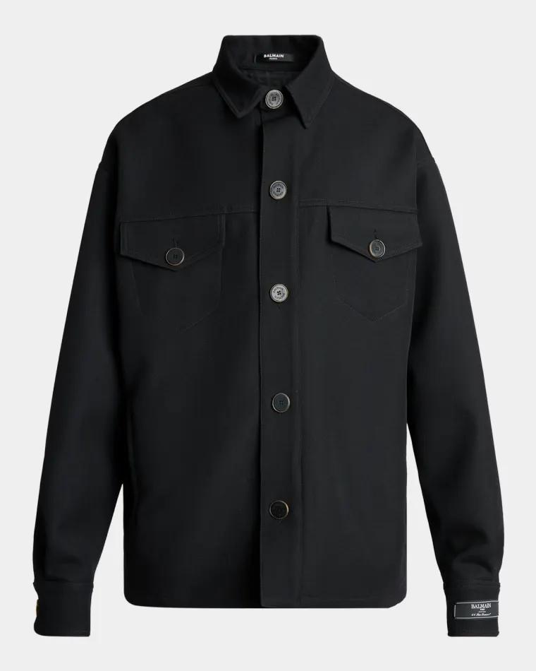 Men's Cotton Twill Overshirt by BALMAIN