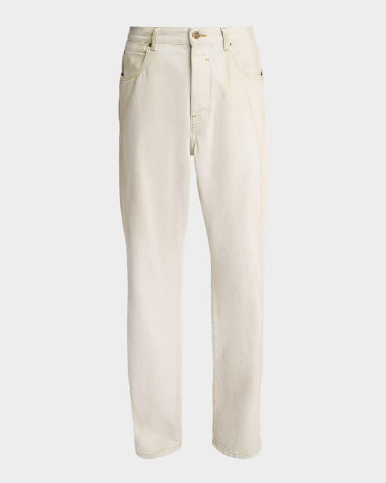 Men's Relaxed Faded Denim Jeans by BALMAIN