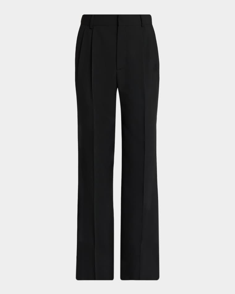 Men's Straight Leg Double-Pleated Trousers by BALMAIN