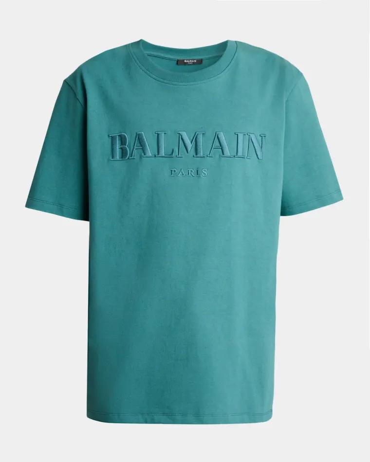 Men's Vintage Embroidered Crewneck T-Shirt by BALMAIN