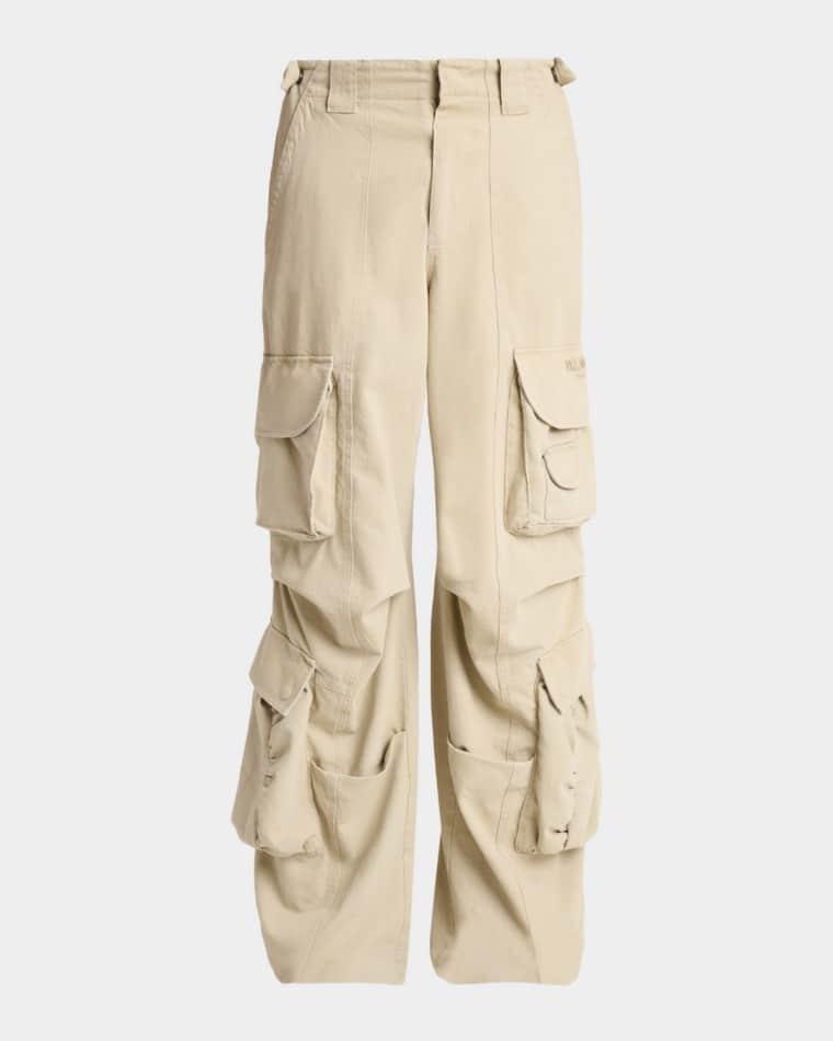 Men's Washed Cotton Loose-Fit Cargo Pants by BALMAIN