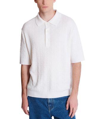 Merino Wool Blend Monogram Knit Polo by BALMAIN