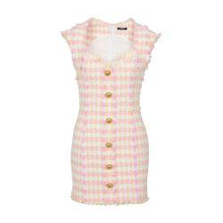 Miami tweed dress with buttons by BALMAIN