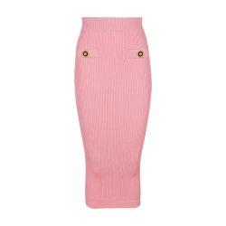 Midi skirt in a plain ribbed knit by BALMAIN