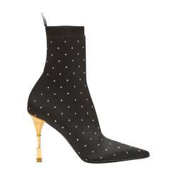 Moneta ankle boots in rhinestone mesh by BALMAIN