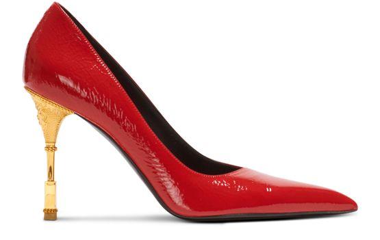 Moneta in patent leather pumps by BALMAIN