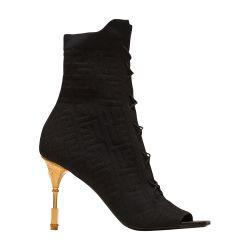 Moneta monogram knit ankle boots by BALMAIN
