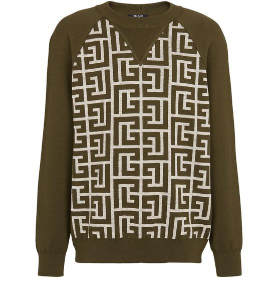 Monogram wool sweater by BALMAIN