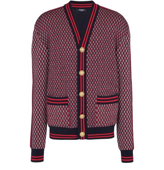 Monogrammed wool cardigan by BALMAIN