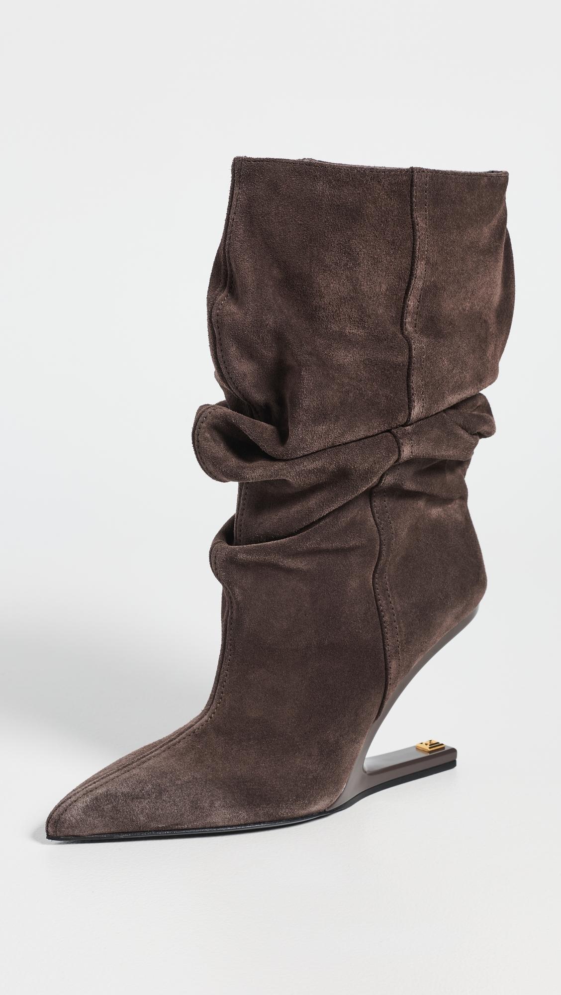"No Wedge" Suede Ankle Boots by BALMAIN
