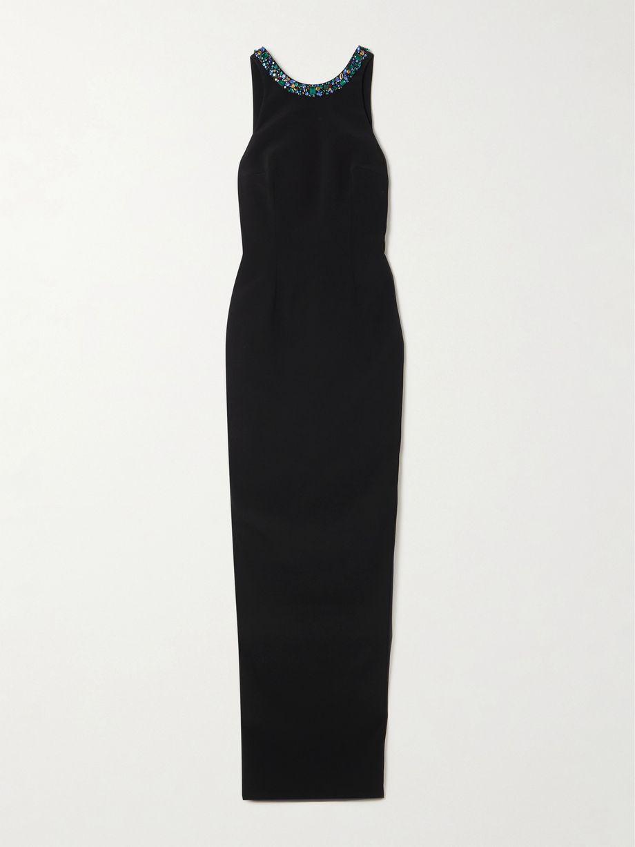 Open-back crystal-embellished crepe gown by BALMAIN