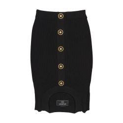 Optical illusion ribbed knit short skirt by BALMAIN