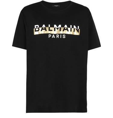 Oversized cotton T-shirt with print by BALMAIN