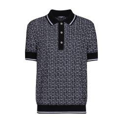 PB Labyrinth knit polo shirt by BALMAIN