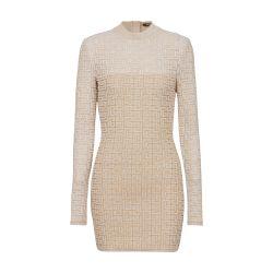 PB Labyrinthe monogrammed knit dress by BALMAIN