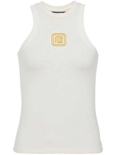 PB-embroidered tank top by BALMAIN