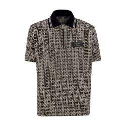 Pb Labyrinthe monogram jacquard polo shirt by BALMAIN