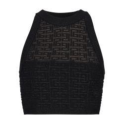 Pb Labyrinthe monogrammed knit top by BALMAIN
