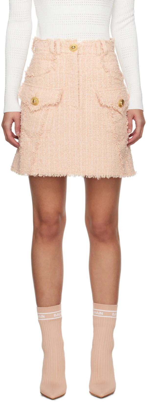 Pink Flap Pocket Miniskirt by BALMAIN