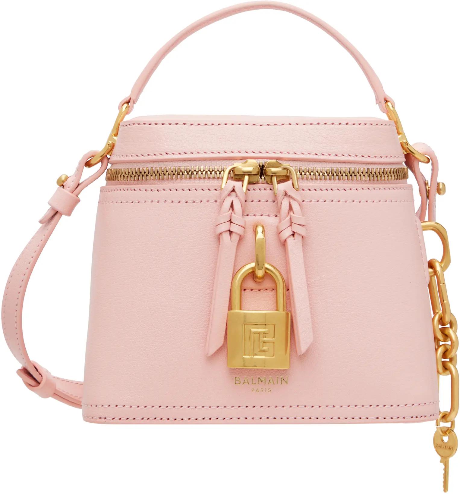 Pink Pulse Vanity Leather Bag by BALMAIN