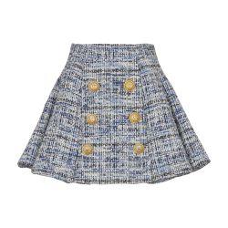 Pleated flared tweed skirt by BALMAIN