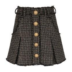 Pleated skirt in lurex tweed by BALMAIN