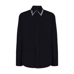 Poplin shirt with embroidered love letter collar by BALMAIN