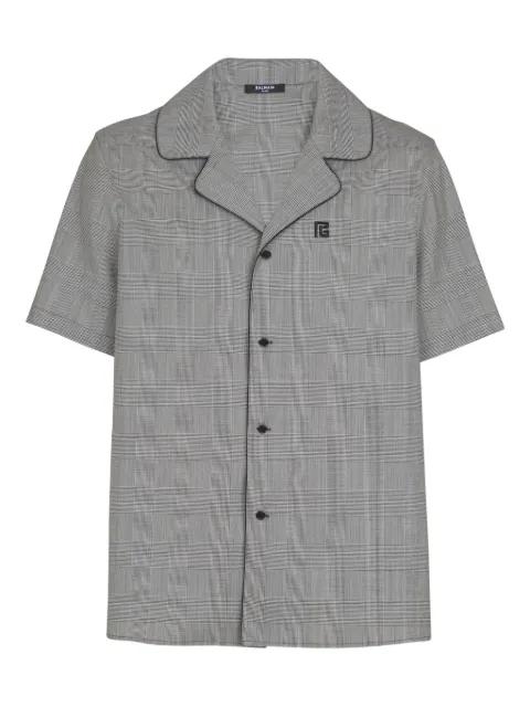 Prince of Wales-check short-sleeve shirt by BALMAIN