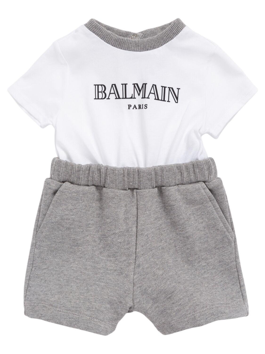 Printed Cotton Jersey Romper by BALMAIN