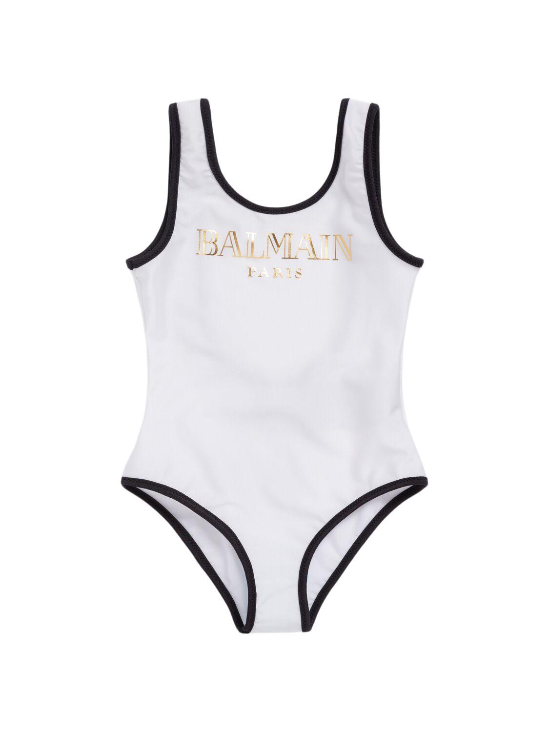 Printed Lycra One Piece Swimsuit by BALMAIN