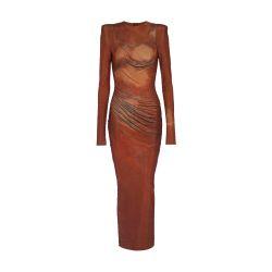 Printed long rhinestone dress by BALMAIN