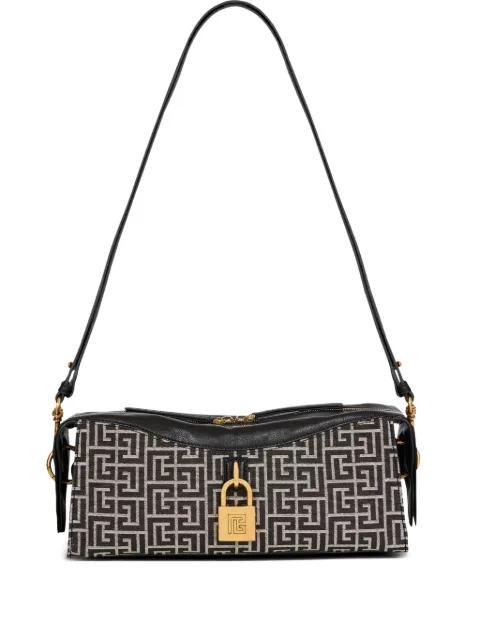Pulse monogram-jacquard shoulder bag by BALMAIN