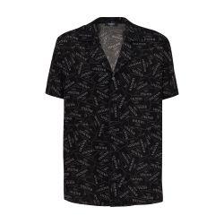 Pyjama shirt with all-over Balmain label print by BALMAIN