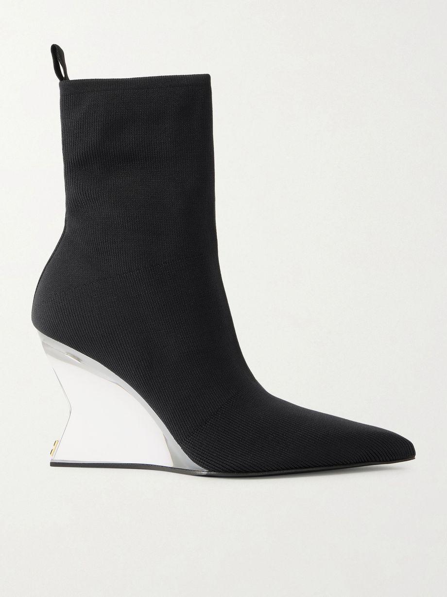 Ribbed wedge ankle boots by BALMAIN