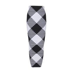 Rolled gingham midi skirt by BALMAIN