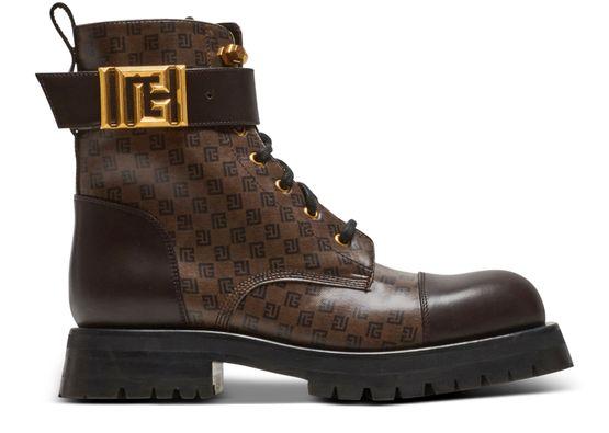 Romy Army mini monogram ankle boots by BALMAIN
