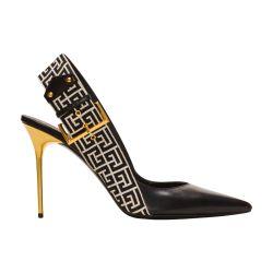 Ruby calf leather heeled slingbacks by BALMAIN
