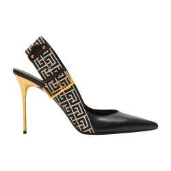 Ruby leather monogrammed slingback by BALMAIN