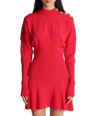 Short Flared Knit Dress by BALMAIN