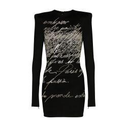 Short dress with love letter embroidery by BALMAIN