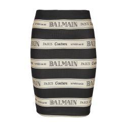Short jacquard skirt with Balmain ribbon motif by BALMAIN